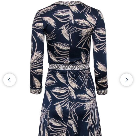 Tory Burch - Navy & Gray Wheat Print Sheath Dress 
size XSmall-T14 - Picture 4 of 9